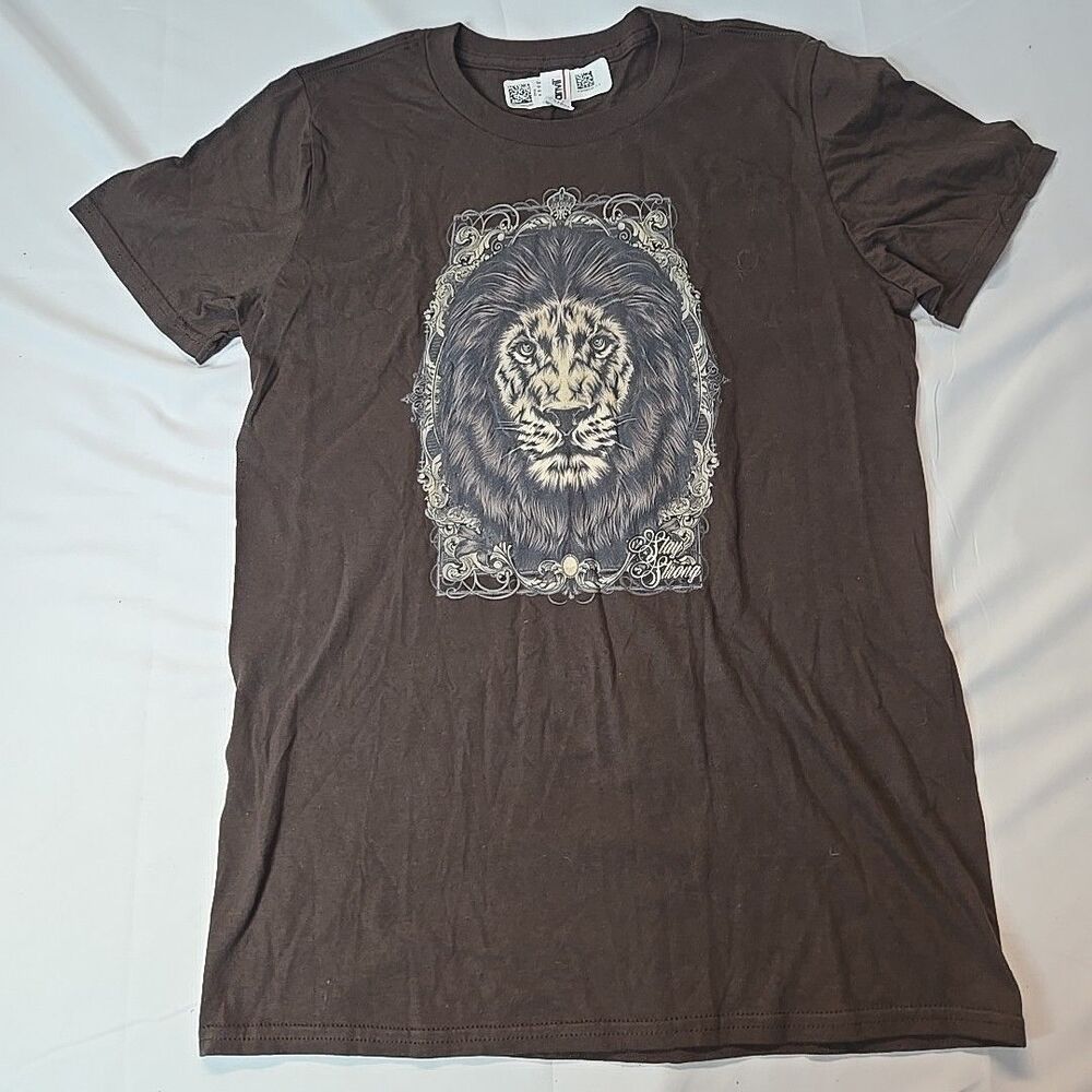 Anvil Mens Lion T Shirt S Brown Stay Strong Leo Zodiac Astrology Skater Grunge